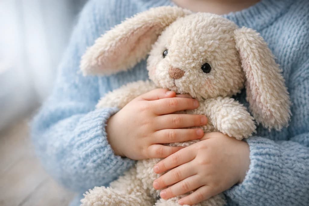 Kolorowe klocki magnetyczne i zabawkowy robot na jasnej drewnianej podłodze w pokoju dziecka, chłodne naturalne światło z okna