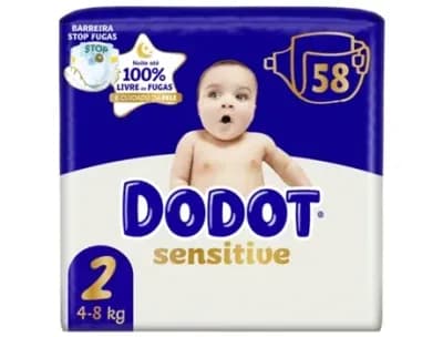 Fraldas Sensitive 4-8kg T2 DODOT emb. 58 un | Worten.pt
