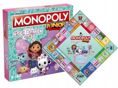GRA PLANSZOWA MONOPOLY JUNIOR KOCI DOMEK GABI gra dla dzieci +5 lat