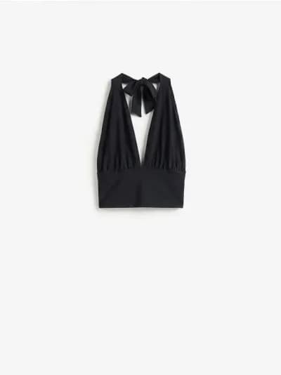 Crop top com detalhe de laço