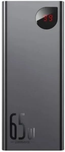 Зовнішній портативний акумулятор Baseus Adaman Metal Digital Display 20000mAh Black 65W (PPADM-65S)