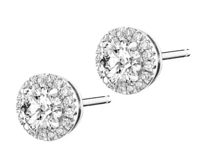 Kolczyki z białego złota z brylantami laboratoryjnymi - 1,15 ct - próba 750