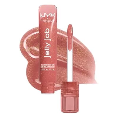 NYX Professional Makeup Peptide Infused Jelly Gloss, Pflegender Gloss für optisch vollere Lippen, Jelly Job, Farbe: Honey, It's Jelly