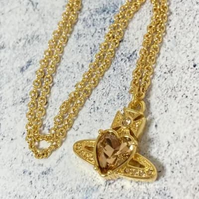 Vivienne Westwood Necklace ARIELLA Heart Gold w/Pouch NO BOX