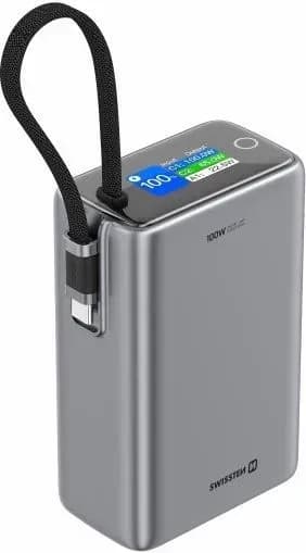 Батарея мобільна Swissten POWER BANK TRAVEL 25000 mAh 100W з кабелем Type-c