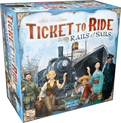 Days of Wonder , Ticket to Ride Rails & Sails Board Game , Ages 10+ , For 2 to 5 players , Average Playtime 60-120 Minutes
