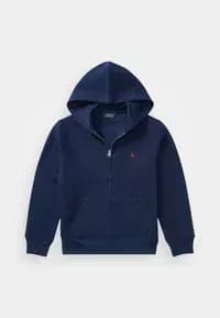 COTTON BLEND FLEECE HOODIE - Felpa con zip - cruise navy