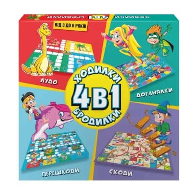 Настільна гра DGT-Games Ходилки-Бродилки 4 в 1 (укр) ,2238_C