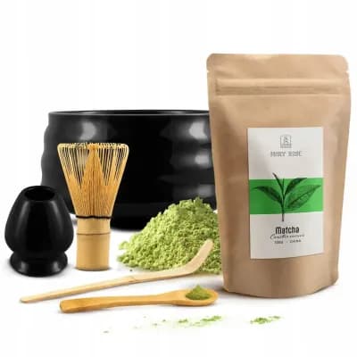 Zestaw Yoru do parzenia Matchy Codzienna Matcha 100g Akcesoria Bambusowe