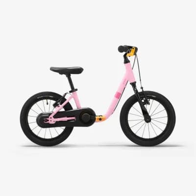 Bicicleta 14 pulgadas niños 3-5 Años 2 en 1 Discover 900 Rosa