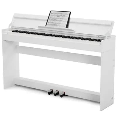 MUSTAR 88 Tasten Digitalpiano mit halbgewichteten Tasten, 3 Pedale, Weiß