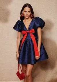 MEMORIES BOW MINI DRESS - Day dress - navy