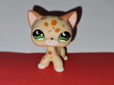 Littlest Pet Shop Authentic Rare #852 Cream Shorthair Cat Leopard LPS