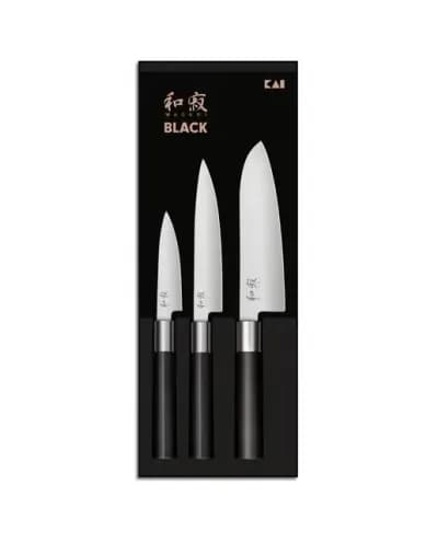 Conjunto de 3 Facas Wasabi Black
