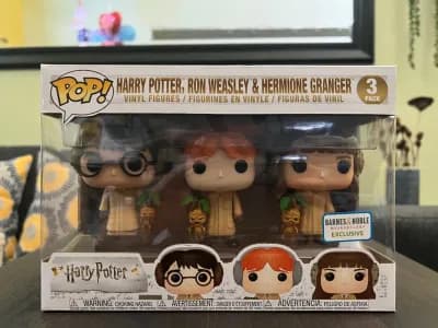 FUNKO HARRY POTTER Herbology 3 Pack - Harry-Ron-Herm<wbr/>onie B&N Excl. - New!