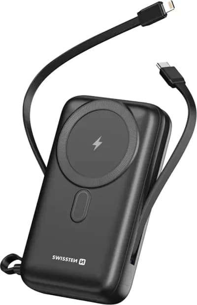 Батарея мобільна Swissten MagSafe 20000 mAh 22.5 Вт Type-C/Lightning Black (8595217484795)
