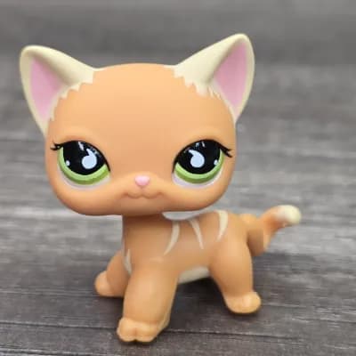 Littlest Pet Shop Authentic Orange Shorthair Puzzle Cat No # Blue Eyes Teardrop