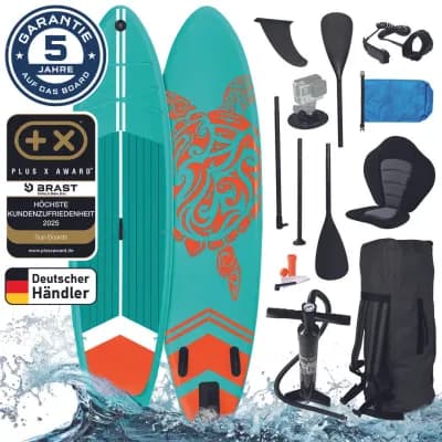 BRAST SUP Board TURTLE | Aufblasbares Stand up Paddle | 320x81x15cm