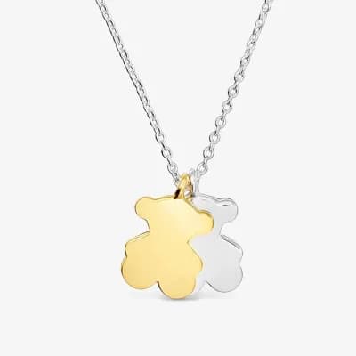 Kurze zweifarbige Halskette Sweet Dolls mit Motiven